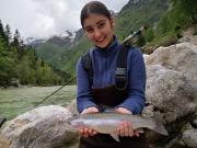 first trout on fly Slovenia April